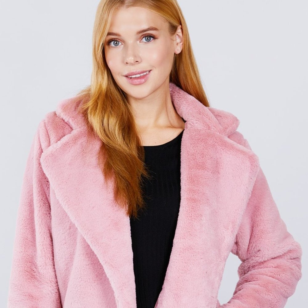 Notched Collar Open Front Jacket
